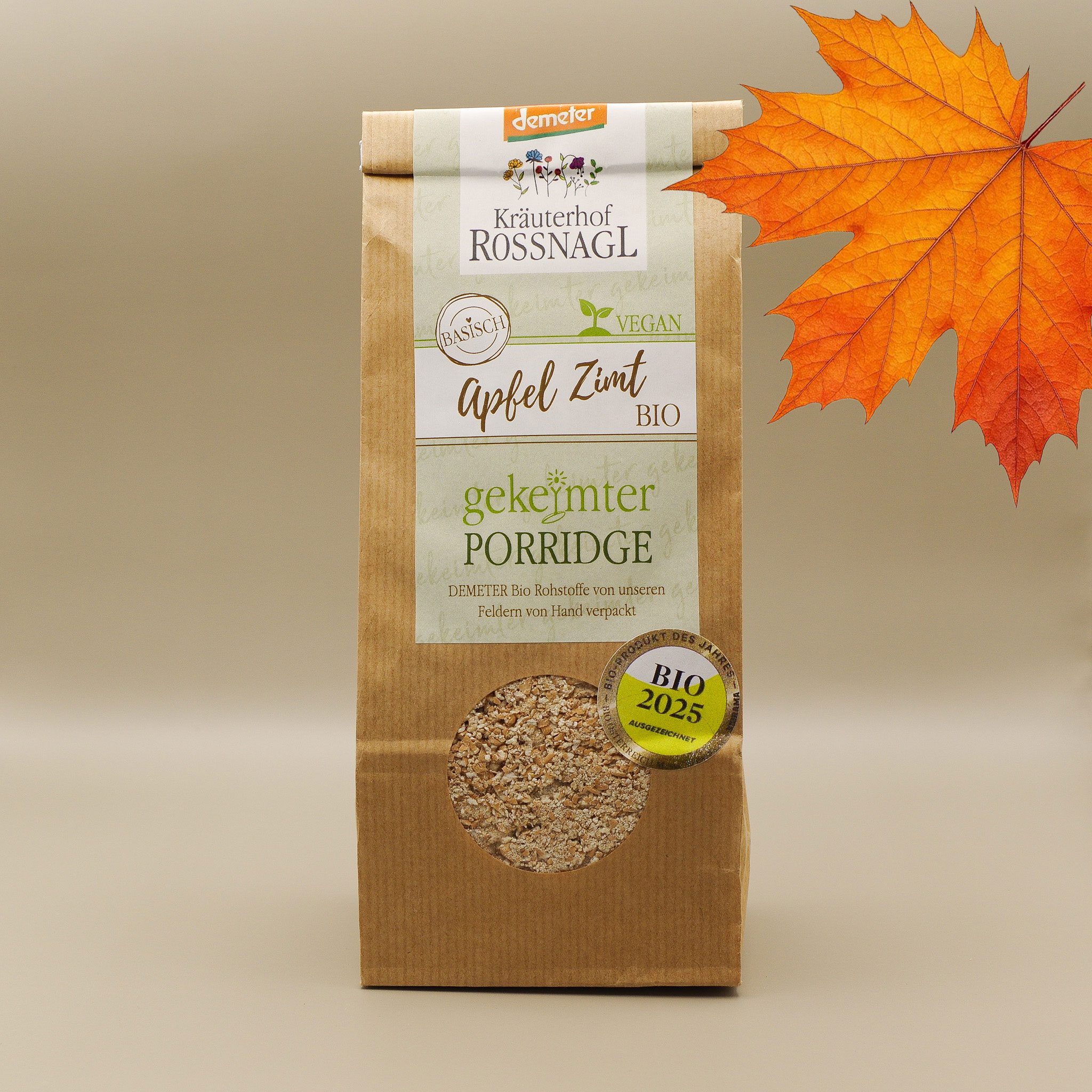 Gekeimter Porridge Apfel Zimt