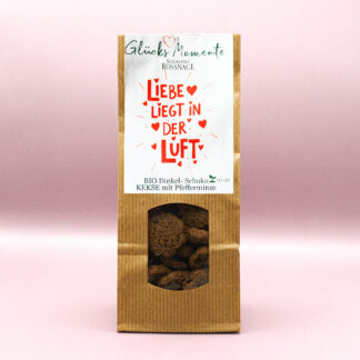 Liebe liegt in der Luft &ndash; Bio Dinkel Vollkornkekse mit Zartbitterschokolade und Pfefferminze