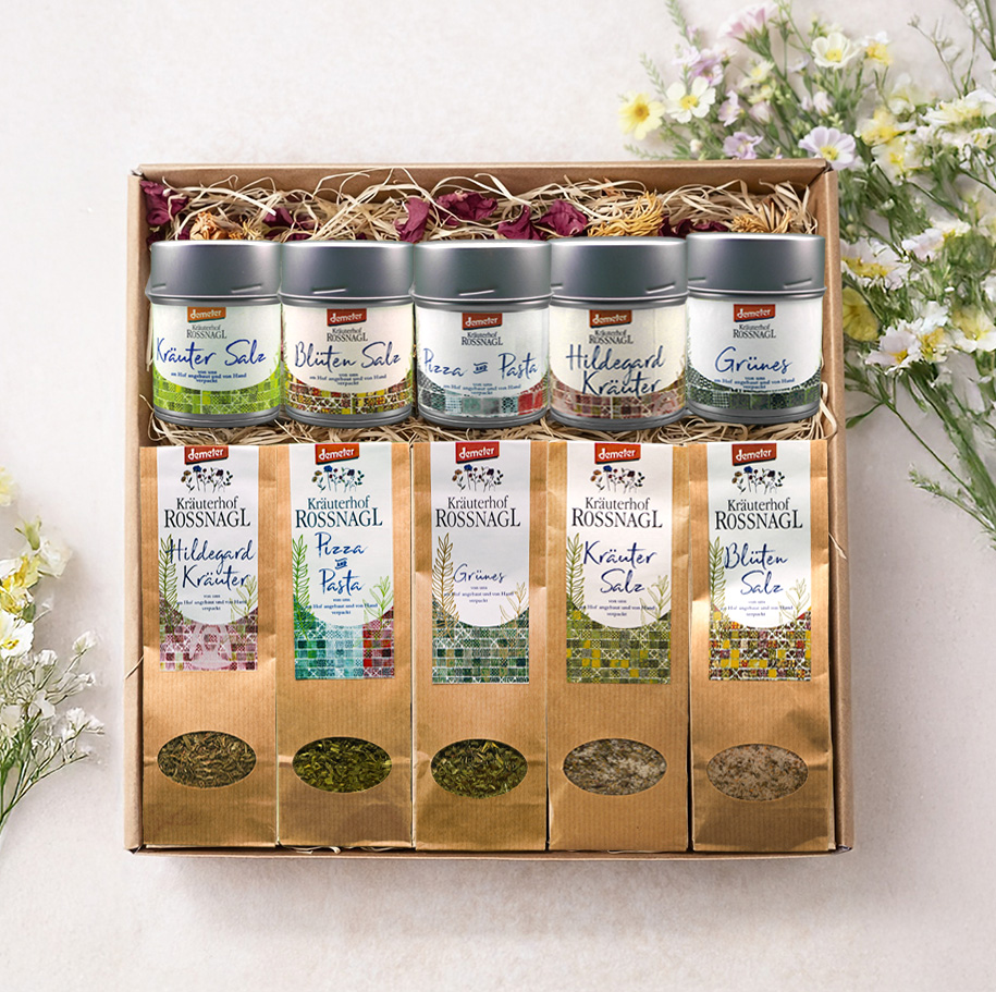 Geschenkset „Hofküche Deluxe – Kräuter & Salz-Schätze“