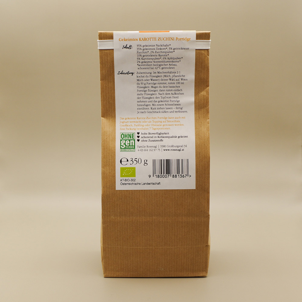 Gekeimter Porridge Karotte Zucchini – Bild 2