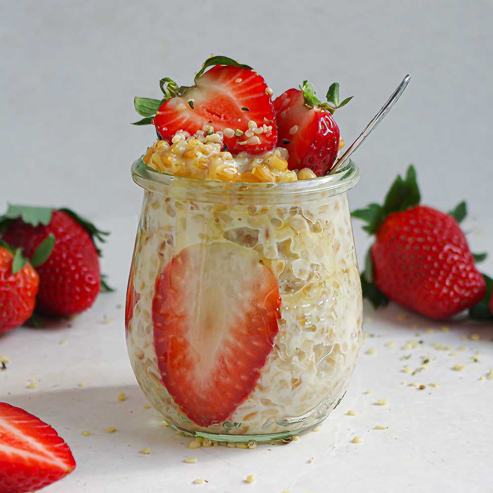 Einkorn-Milchreis im Glas